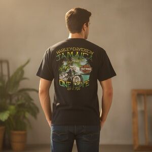 Harley-Davidson Black and Green Jamaica Tee
